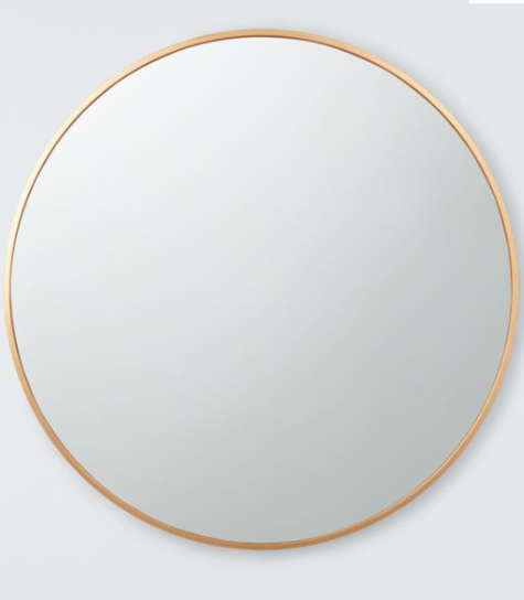 Thin Metal Frame Round Wall Mirror